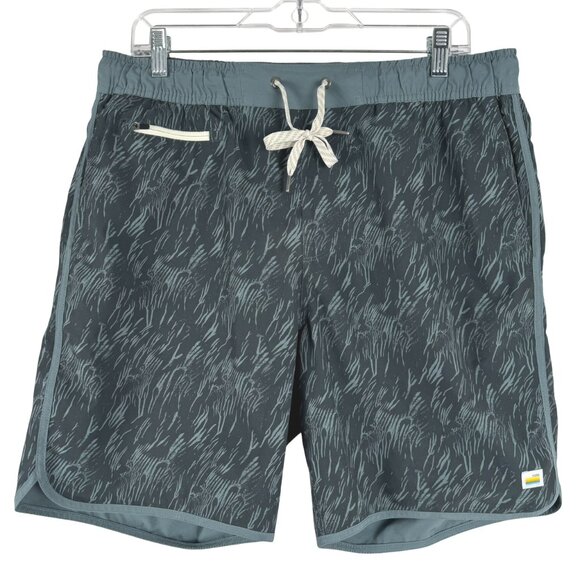 Vuori Banks Shorts Mens Large Green Kashmir Flux Printed Unlined SS-2099 - Picture 1 of 10